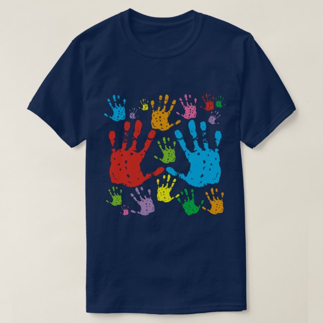 Empreintes de mains en couleurs t shirt (Design framsida)