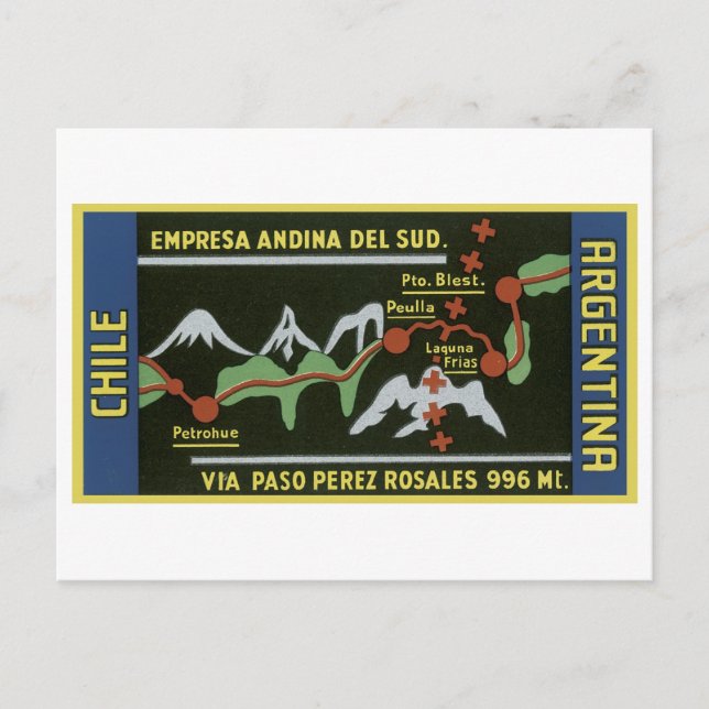 Empresa ANdina Del Sud, Chile, Argentina Vykort (Framsida)