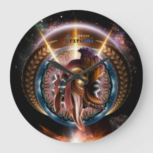 Empress Arzriani Art nouveau Fractal Porträtt Stor Klocka