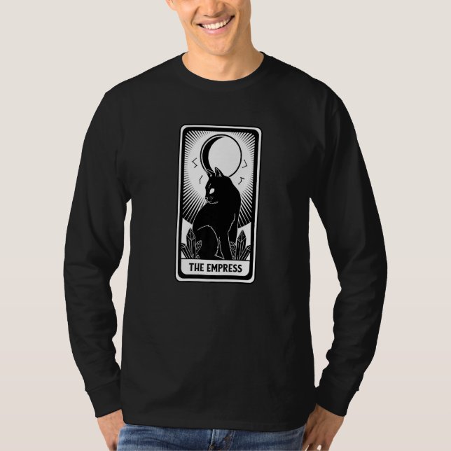 Empress Black Cat Card Halloween Costume Horro T Shirt (Framsida)