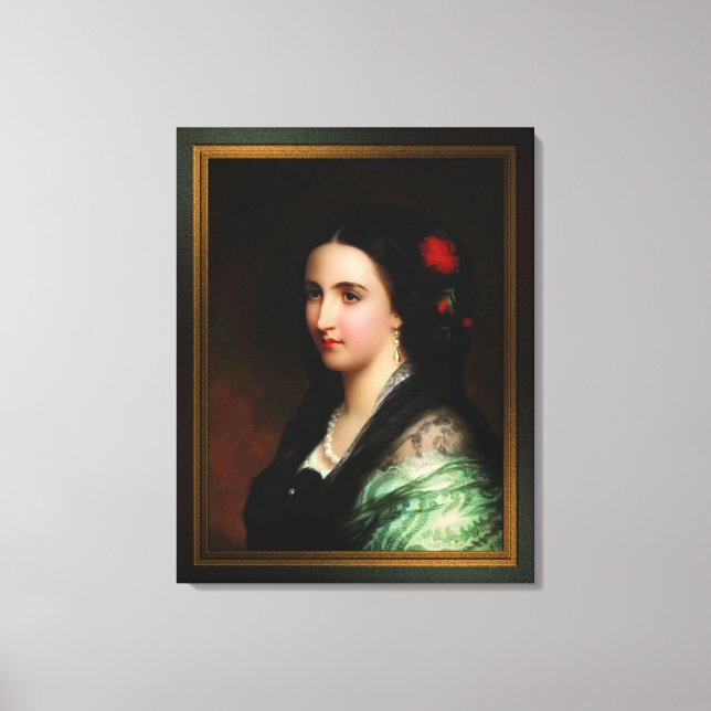 Empress Carlota of Mexico by Hermann Winterhalter Canvastryck (Framsida)