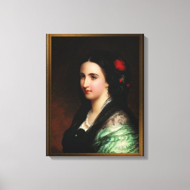 Empress Carlota of Mexico by Hermann Winterhalter Canvastryck (Framsida)