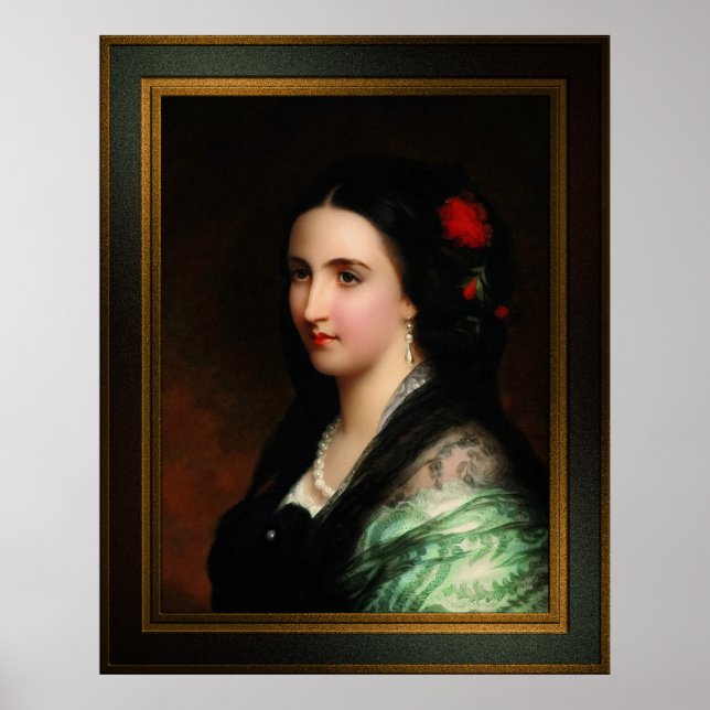 Empress Carlota of Mexico by Hermann Winterhalter Poster (Framsidan)