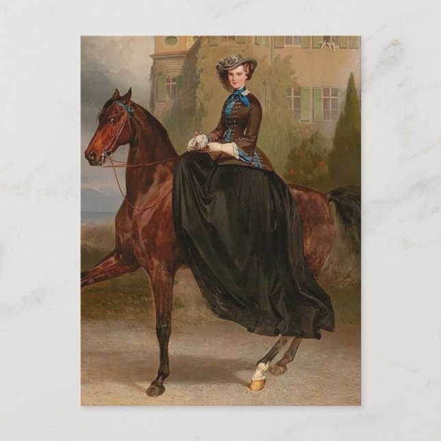 Empress Elisabeth Austria, Sissi, Sisi sidesaddle Vykort (Framsida)