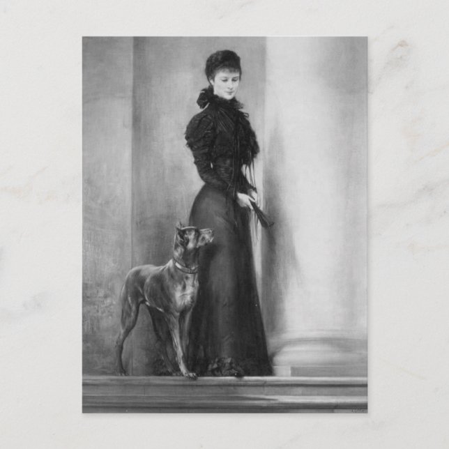 Empress Elisabeth Austria - Sissi, Sisi with hund Vykort (Framsida)