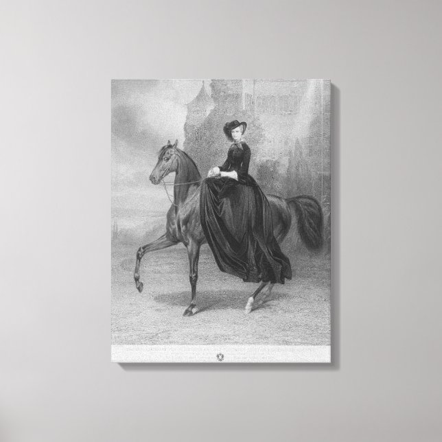 Empress Elisabeth of Austria on horse Canvastryck (Framsida)