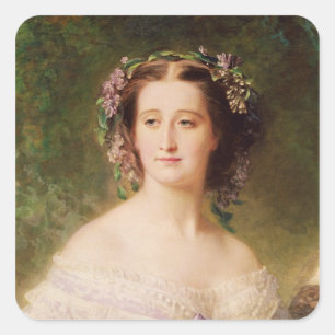 Empress Eugenie och henne damer, i att vänta Fyrkantigt Klistermärke