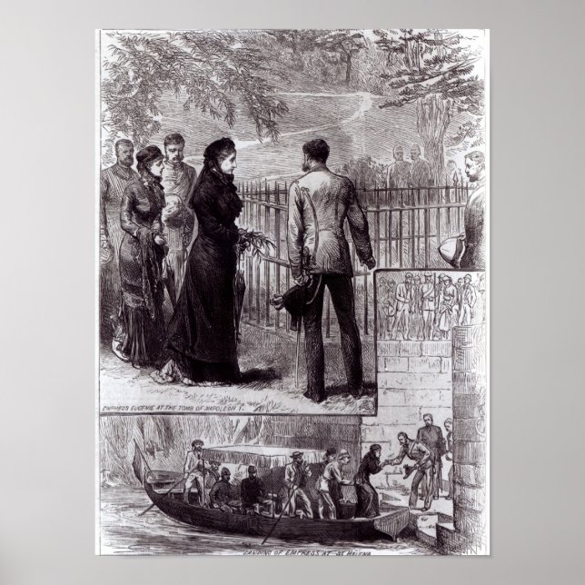 Empress Eugenie som besöker grav i Napoleon I Poster (Framsidan)