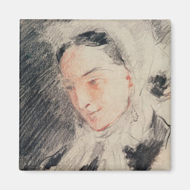 Empress Eugénie (svart och röd krita) Magnet (Framsidan)