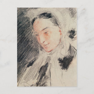 Empress Eugénie (svart och röd krita) Vykort