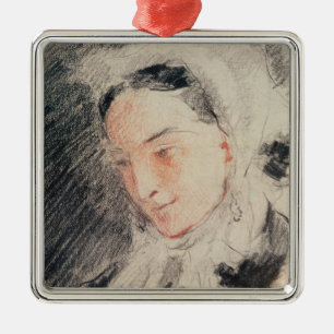 Empress Eugénie (svart & röd krita) Julgransprydnad Metall
