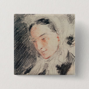 Empress Eugénie (svart & röd krita) Knapp