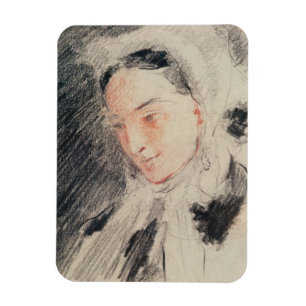 Empress Eugénie (svart & röd krita) Magnet