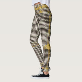 Empress Guld chain Emblem Black Cream Houndstooth Leggings