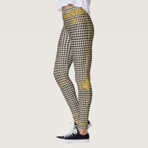 Empress Guld chain Emblem Black Cream Houndstooth Leggings