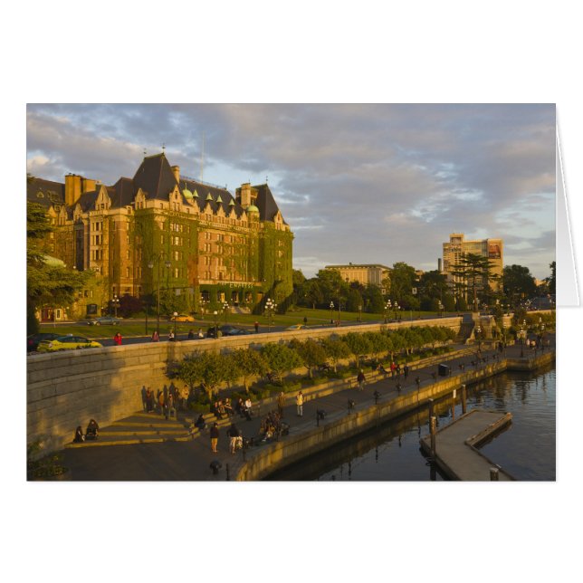 Empress Hotel och Inner Harbour strandpromenad, Hälsningskort (Framsidan Horizontal)