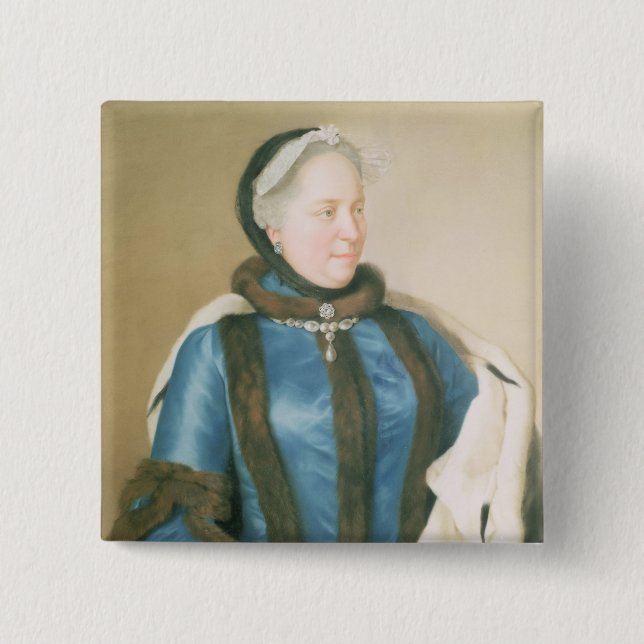 Empress Maria Theresa av Österrike, c.1770 Knapp (Framsida)