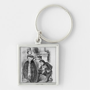 Empress och Earl Fyrkantig Silverfärgad Nyckelring