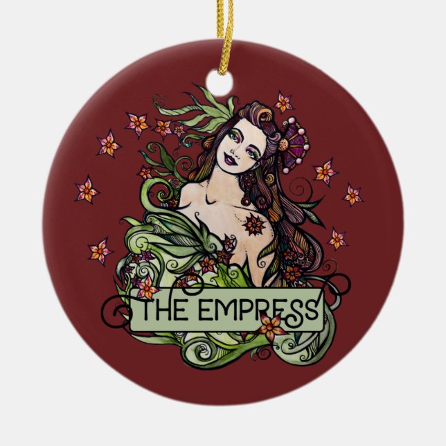 Empress Tarot Card Julgransprydnad Keramik (Framsidan)