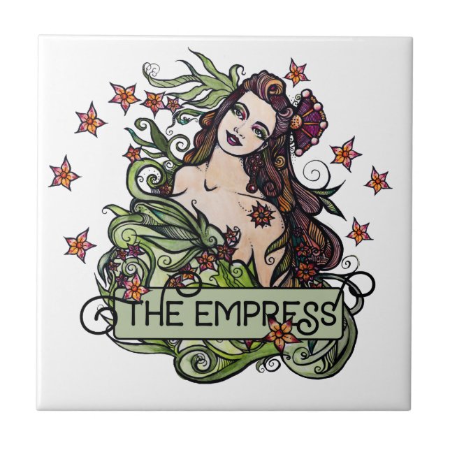 Empress Tarot Card Kakelplatta (Framsidan)