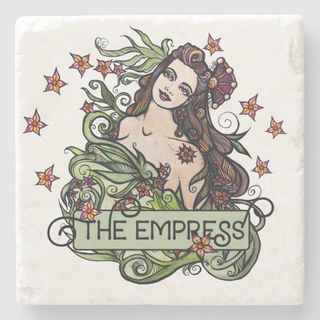 Empress Tarot Card Stenunderlägg (Framsidan)