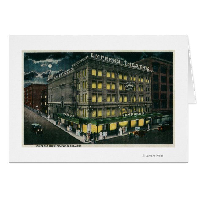 Empress Theater i Portland, Oregon Hälsningskort (Framsidan Horizontal)