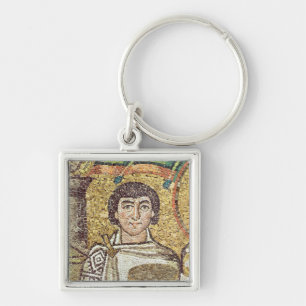 Empress Theodora Fyrkantig Silverfärgad Nyckelring