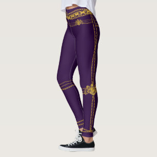 Empressguld kedjar lejona lilor för Emblem djupt - Leggings