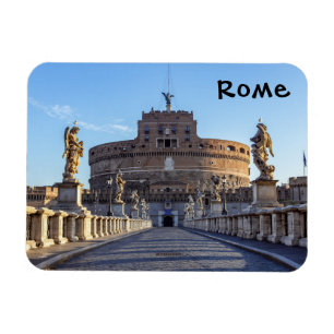 Empty Ponte Sant'Angelo vid gryningen - Rom, Itali Magnet