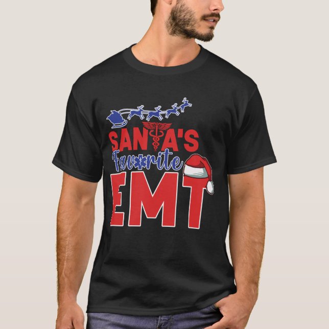 EMS-Akutet Santa's Favorite EMT-jul T Shirt (Framsida)