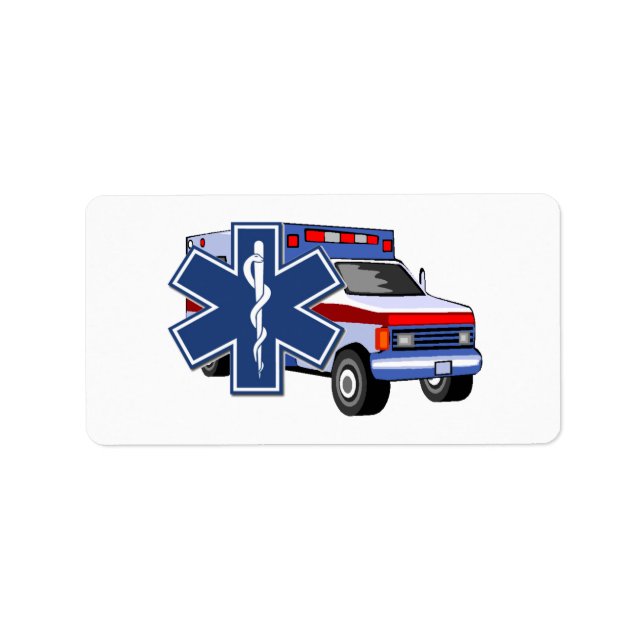 EMS Ambulance EMT Sjukvårdare Adressetikett (Framsidan)