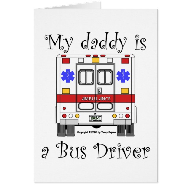 Ems-ambulans, bussförarepappa, kort (Framsidan)