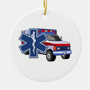 Ems-ambulans Julgransprydnad Keramik