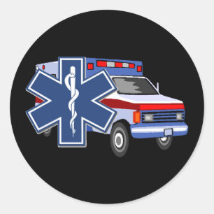 Ems-ambulans Runt Klistermärke