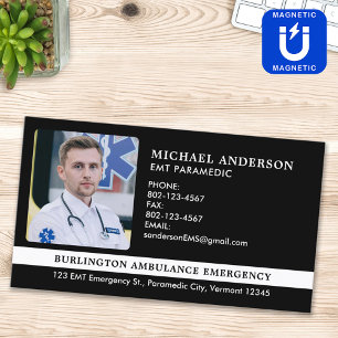 EMS EMT Akut Ambulance Photo sjukvårdare Anpassnin Magnetiska Visitkort