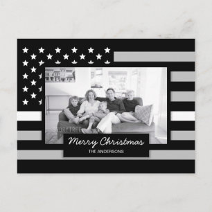EMS EMT EMR Thin White Line American Flagga Photo Helg Vykort