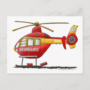 EMS EMT-Rädding Medicinsk helikopterambulans Ambul Vykort