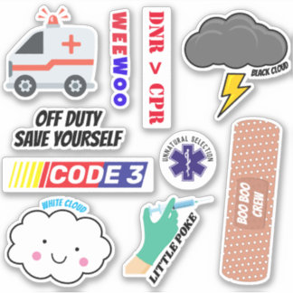 EMS Humor, Sjukvårdare Jokes Sticker Pack Klistermärken