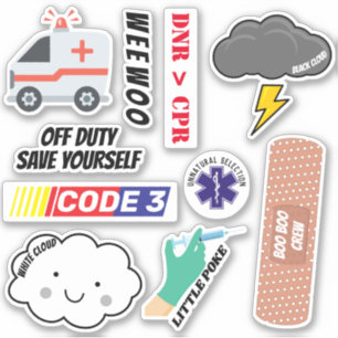 EMS Humor, Sjukvårdare Jokes Sticker Pack Klistermärken