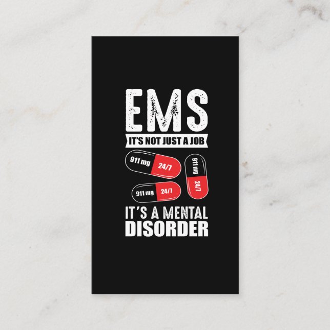 EMS Mental Disorder Awareness ambulance sjukvårdar Visitkort (Framsida)