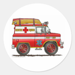 Ems-räddingSkåpbil Ambulans Avfyra lastbil Runt Klistermärke