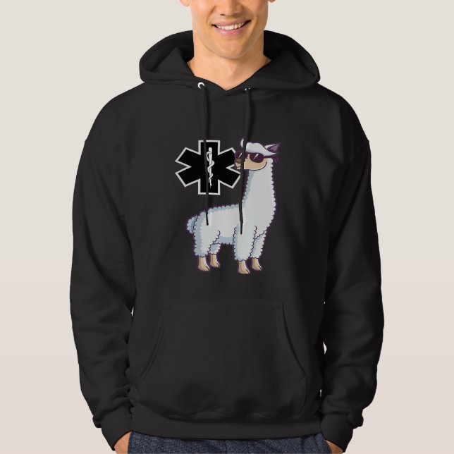 EMS Star of Life Llama EMT Hoodie (Framsida)