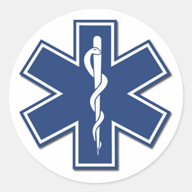 EMS Star of Life Runt Klistermärke (Framsida)