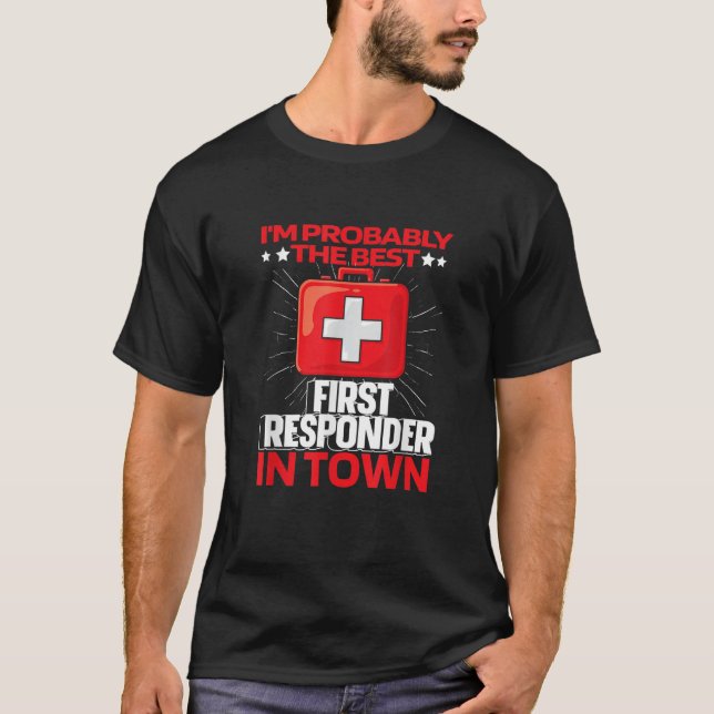 Emt Aid Kit Ems Ambulance Police Sjukvårdare First T Shirt (Framsida)