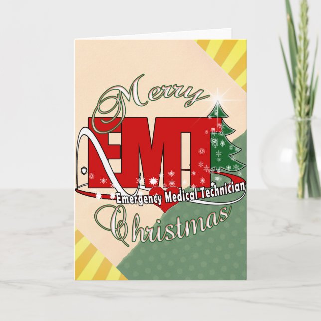 EMT Akut Medicinsk tekniker CHRISTMAS Helgkort (Framsida)