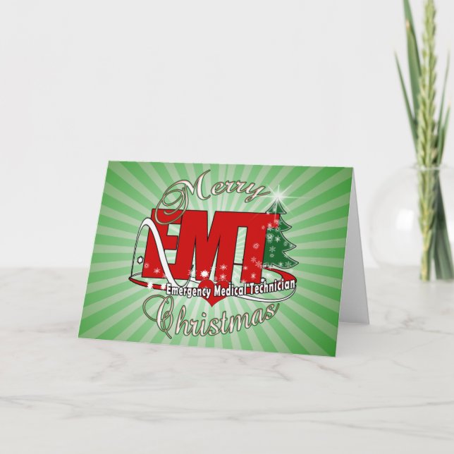 EMT Akut Medicinsk tekniker CHRISTMAS Helgkort (Framsida)