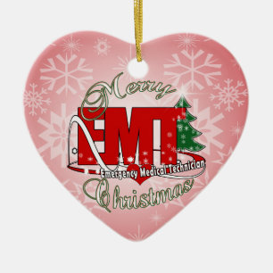 EMT Akut Medicinsk tekniker CHRISTMAS Julgransprydnad Keramik