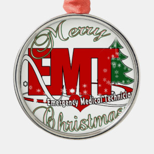 EMT Akut Medicinsk tekniker CHRISTMAS Julgransprydnad Metall