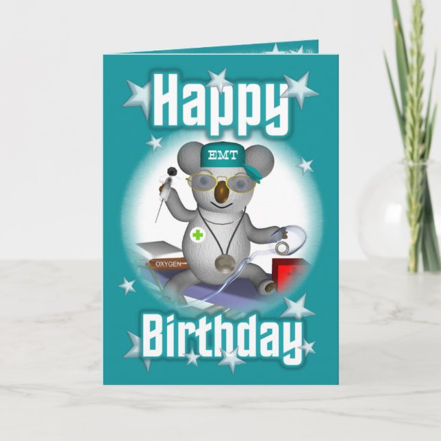 EMT Birthday Koala Kort (Framsida)