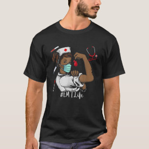 EMT BLACK NURSE Black History Månth Women T Shirt